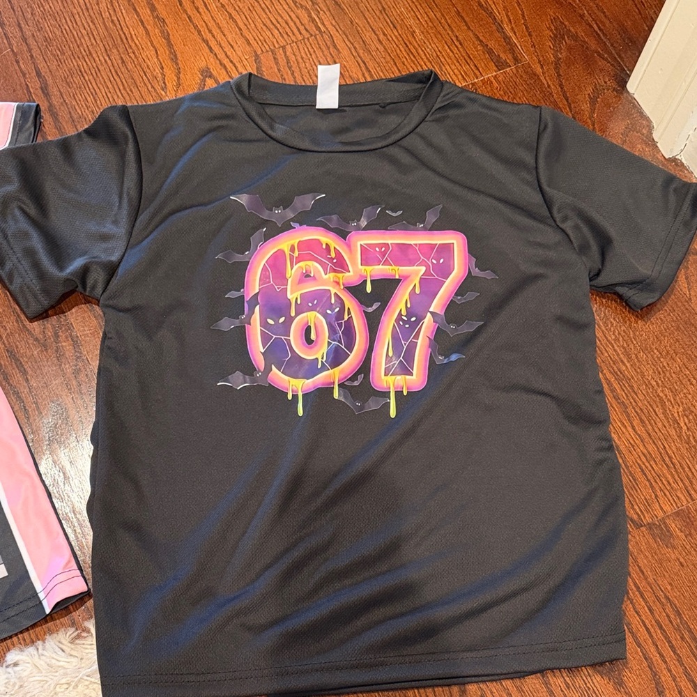 Kids Black Graphic T-Shirt